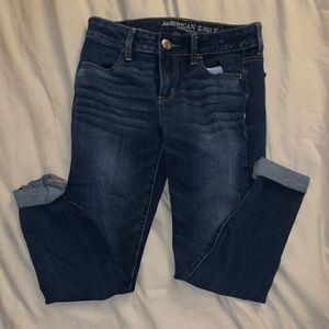 AE dark wash blue jeans